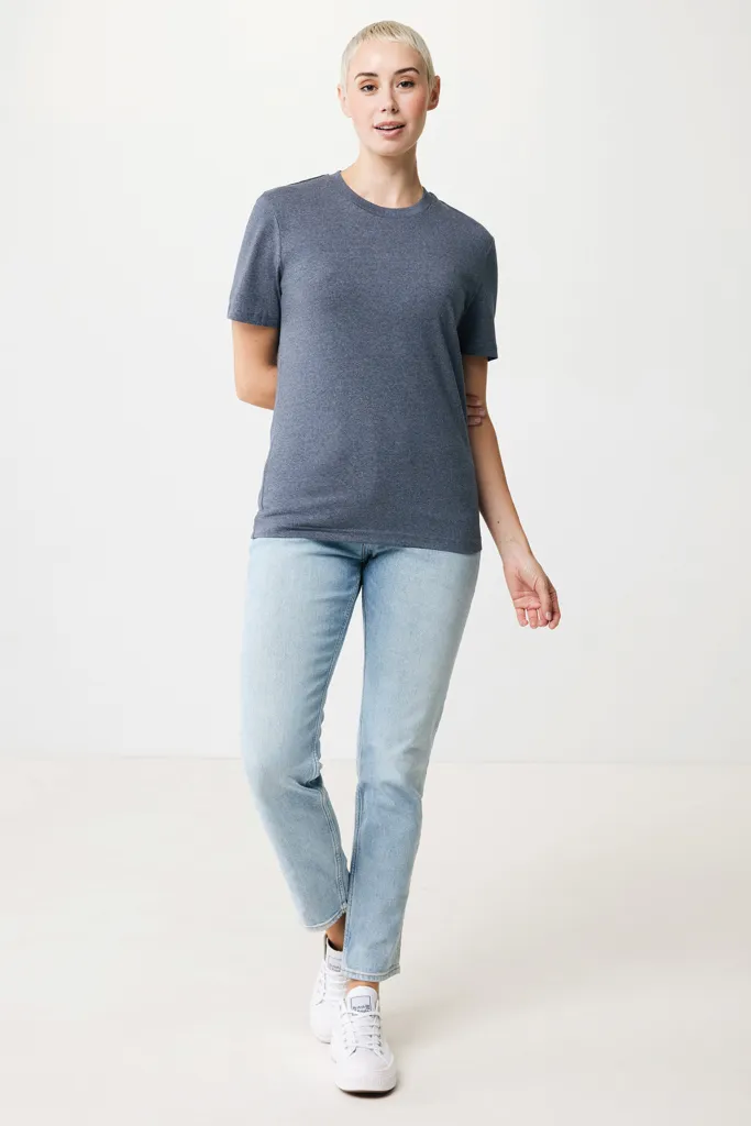 IQONIQ Manuel ungefärbtes T-Shirt aus recycelter Baumwolle, heather navy – Bild 7