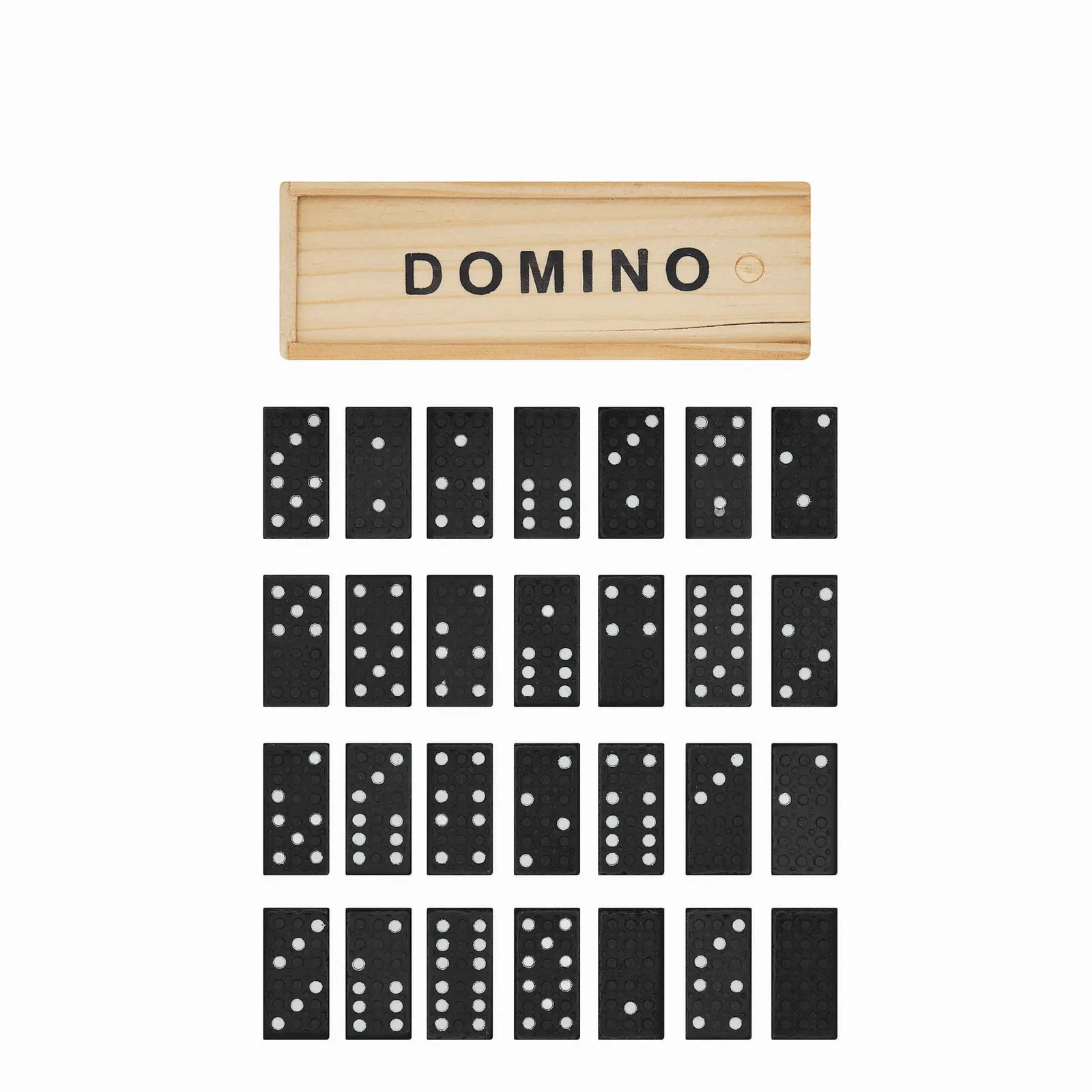 DOMINO - Klassisches Spiel holz, schwarz, holz, schwarz – Bild 2