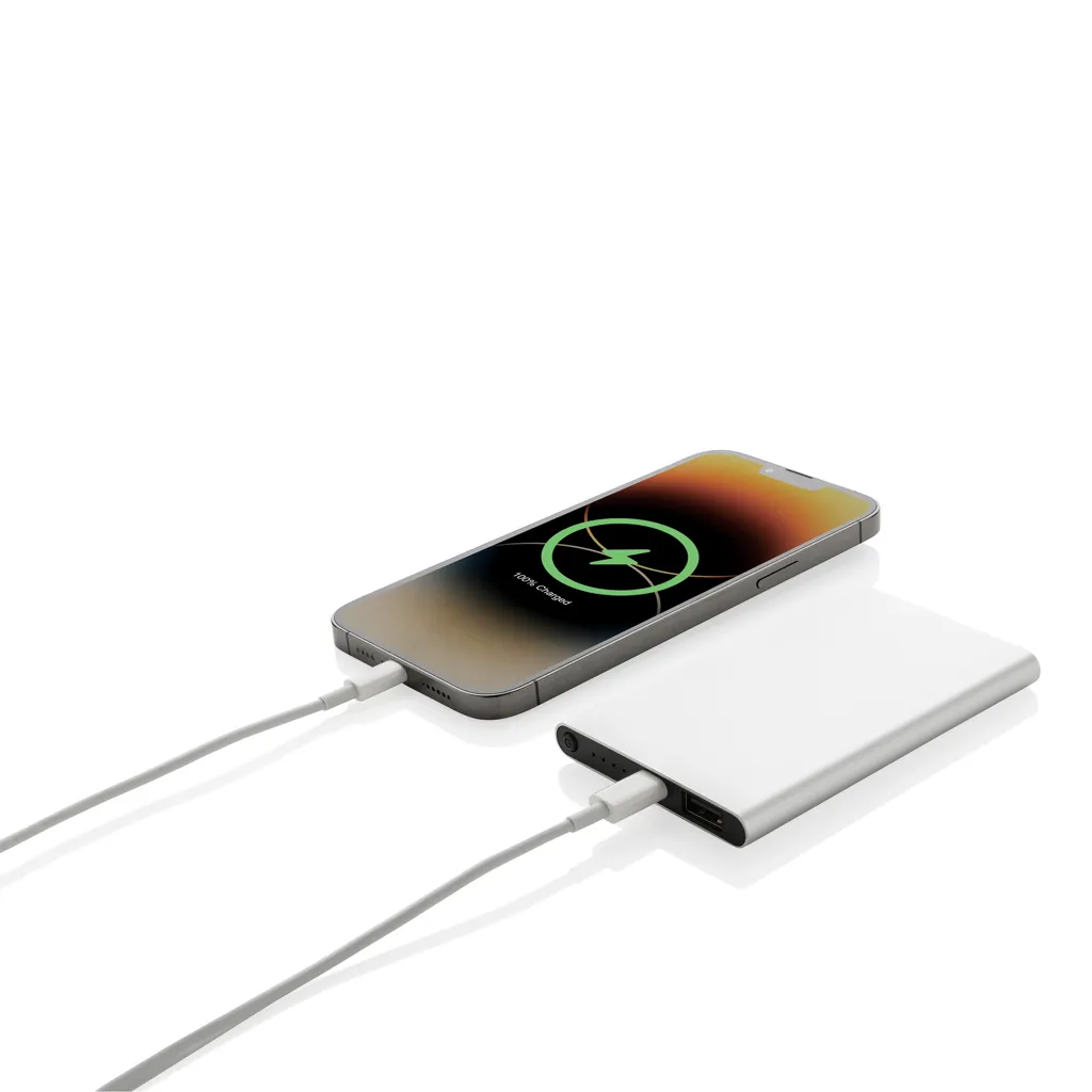 4.000mAh Type-C Powerbank aus RCS recyeltem ABS & Aluminium, silber – Bild 2