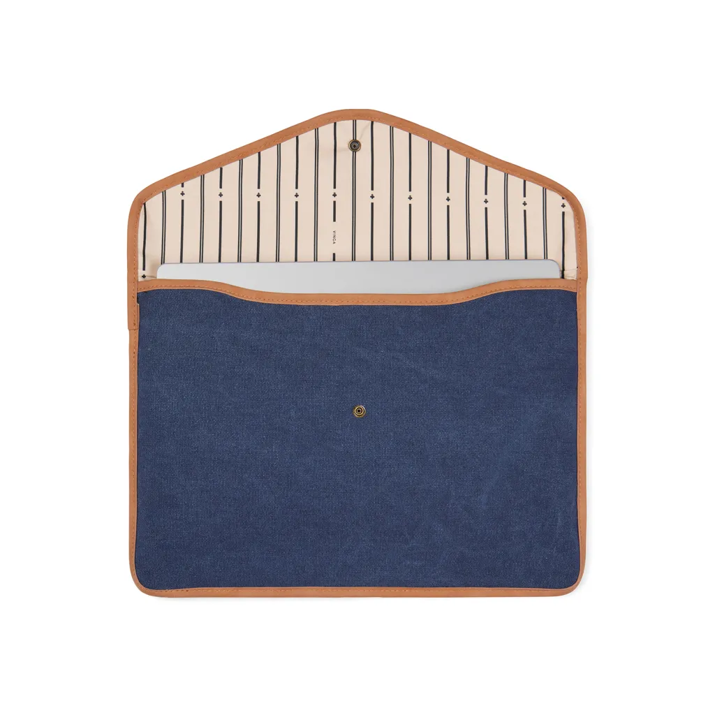 VINGA Bosler 14" Laptop-Tasche aus GRS recyceltem Canvas, navy blau – Bild 2