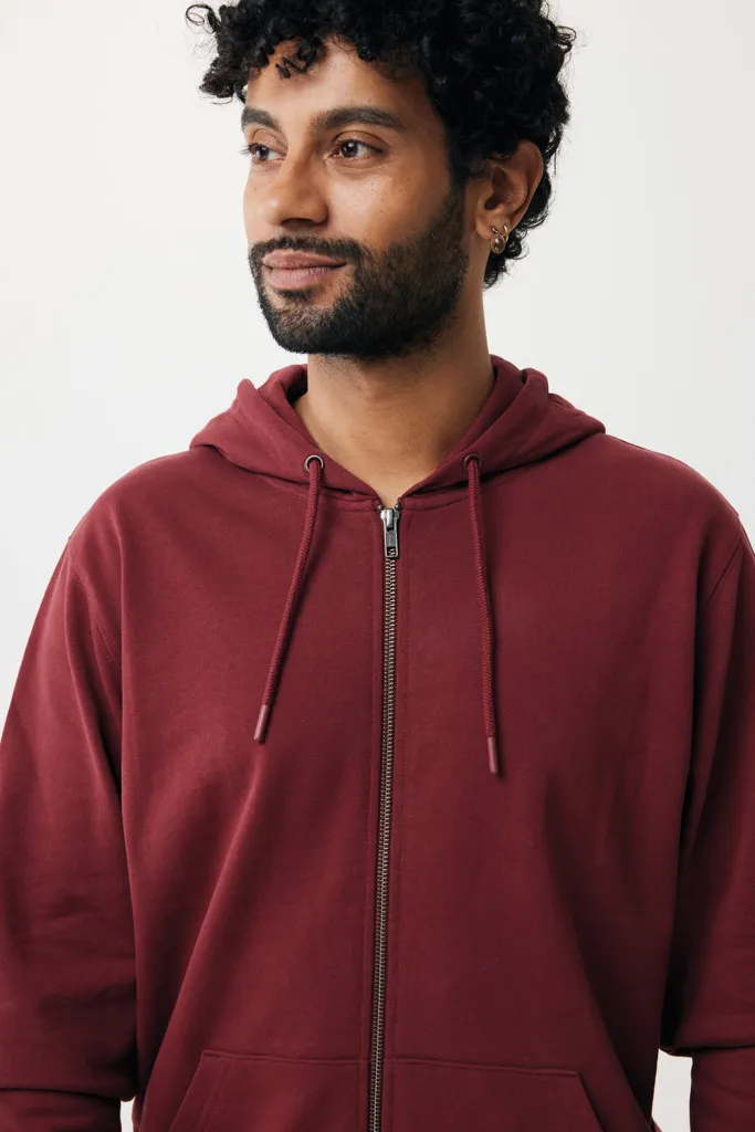 IQONIQ Abisko Zip-Kapuzenpullover aus recycelter Baumwolle, burgunderrot – Bild 7