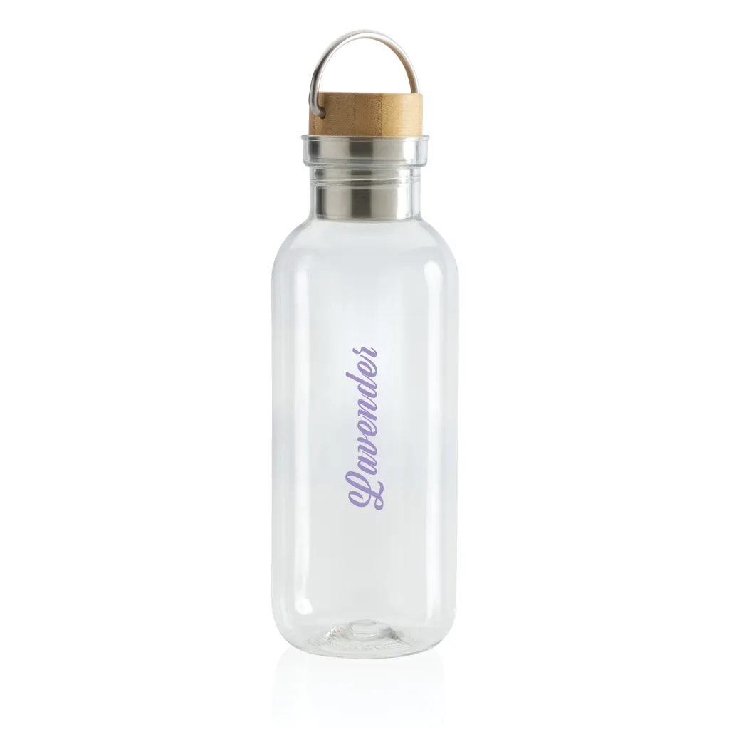 RCS rPET Flasche with Bambusdeckel und Griff, transparent – Bild 6