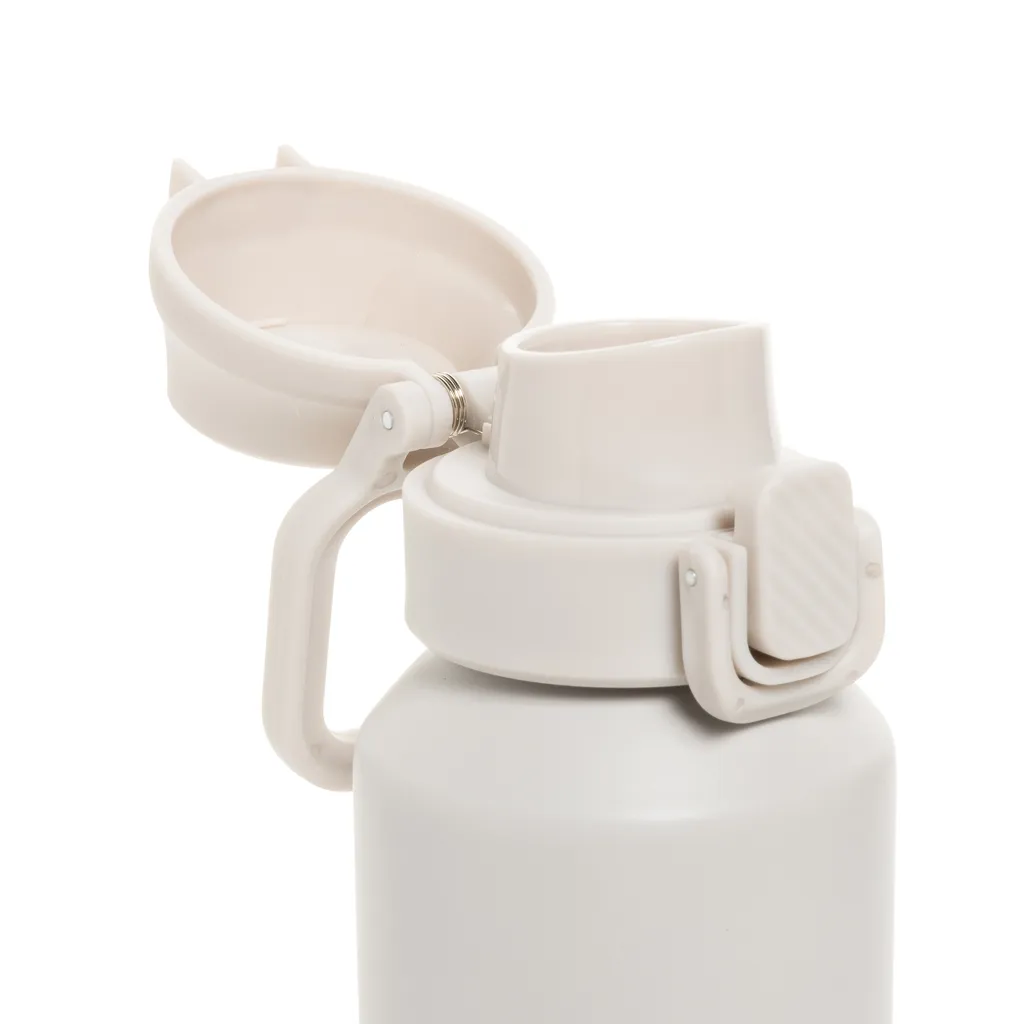 Via RCS Re-Steel Sportflasche mit Verschluss, 600ml, beige – Bild 4