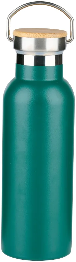 ALPINA Isolierflasche 500ml mit Bambusdeckel, Black/White/Beige/Green – Bild 2