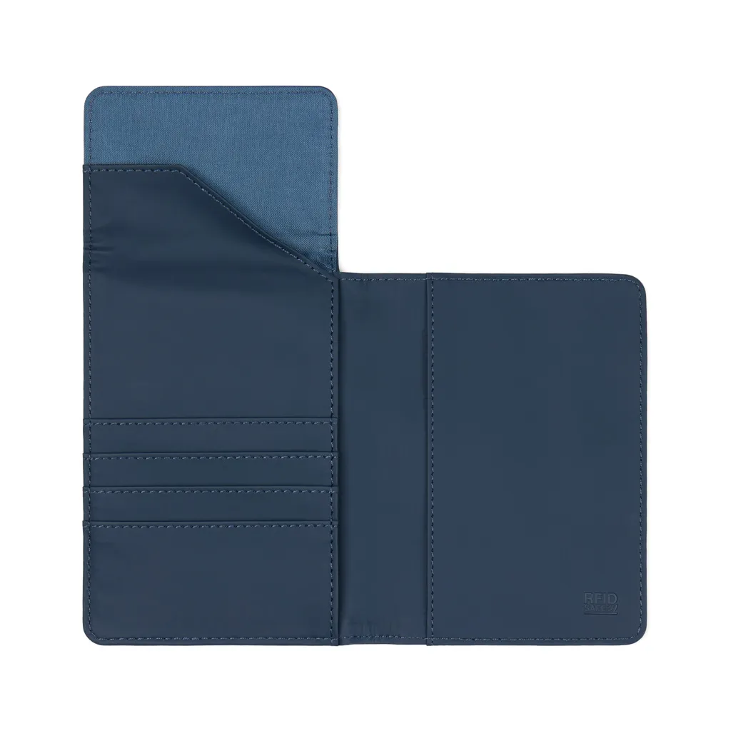 VINGA Baltimore RCS recycelte Polyester-RFID-Reisepasshülle, navy blau – Bild 3