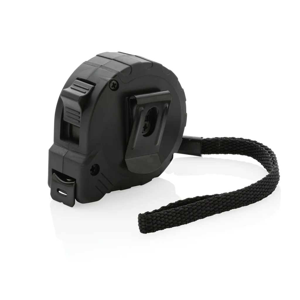 3m/16mm Maßband mit Stop-Taste aus RCS recycelt. Kunststoff, schwarz – Bild 2