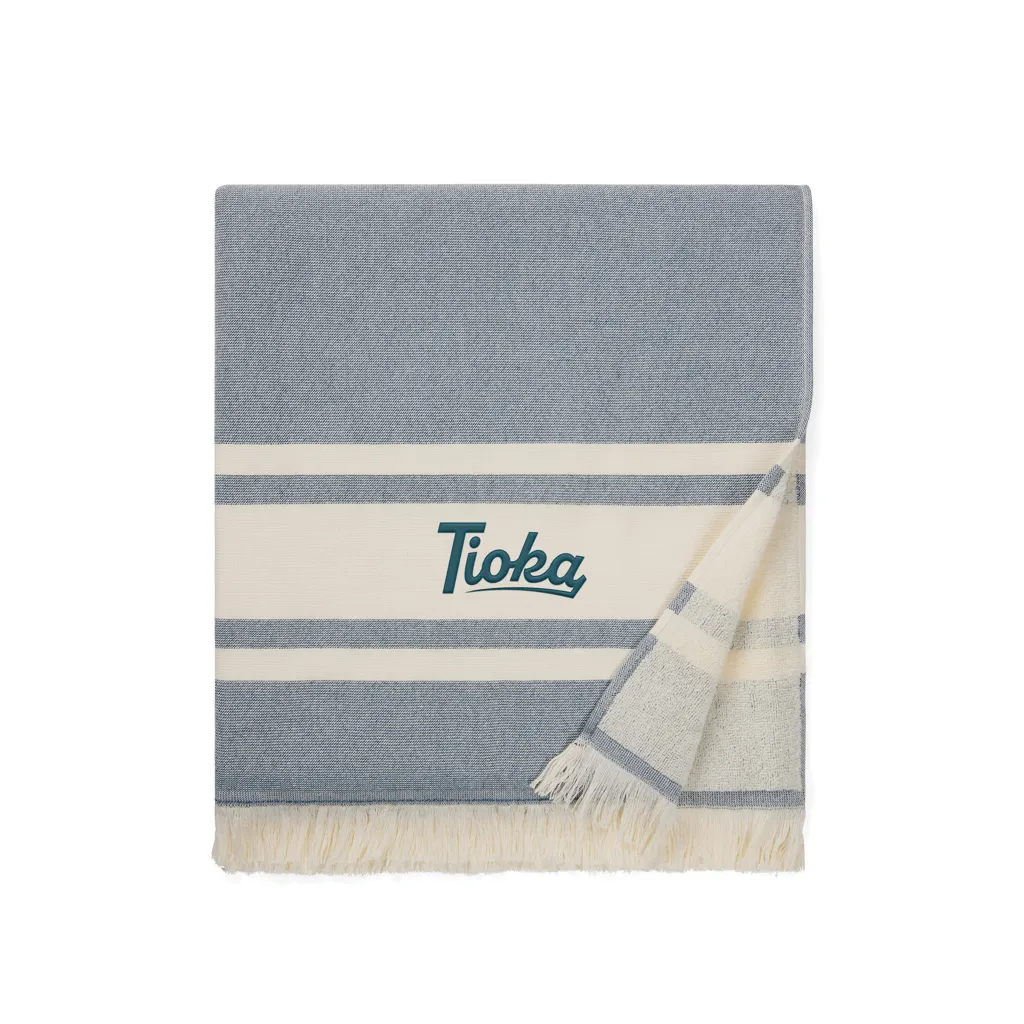 VINGA Tolo Hamam-Frottierhandtuch, navy blau – Bild 3