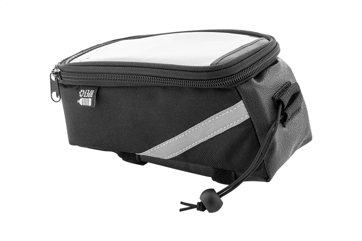 RPET-Fahrrad-Handyhaltertasche Velofon, schwarz – Bild 2