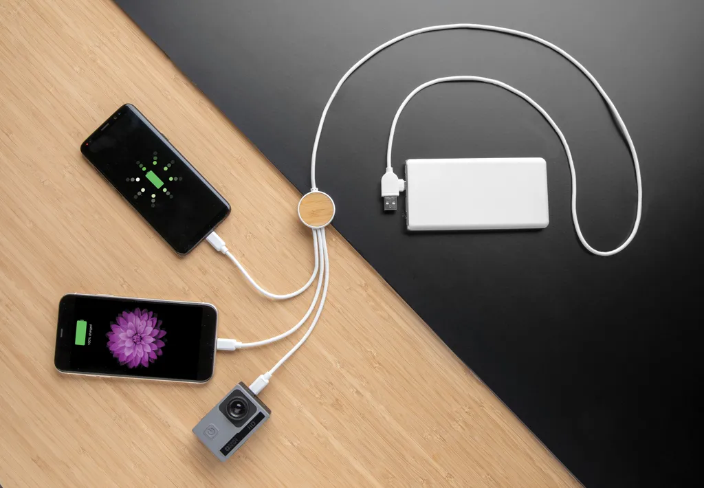 Ontario 6-in-1 Kabel aus RCS recyceltem Kunststoff, weiß – Bild 2