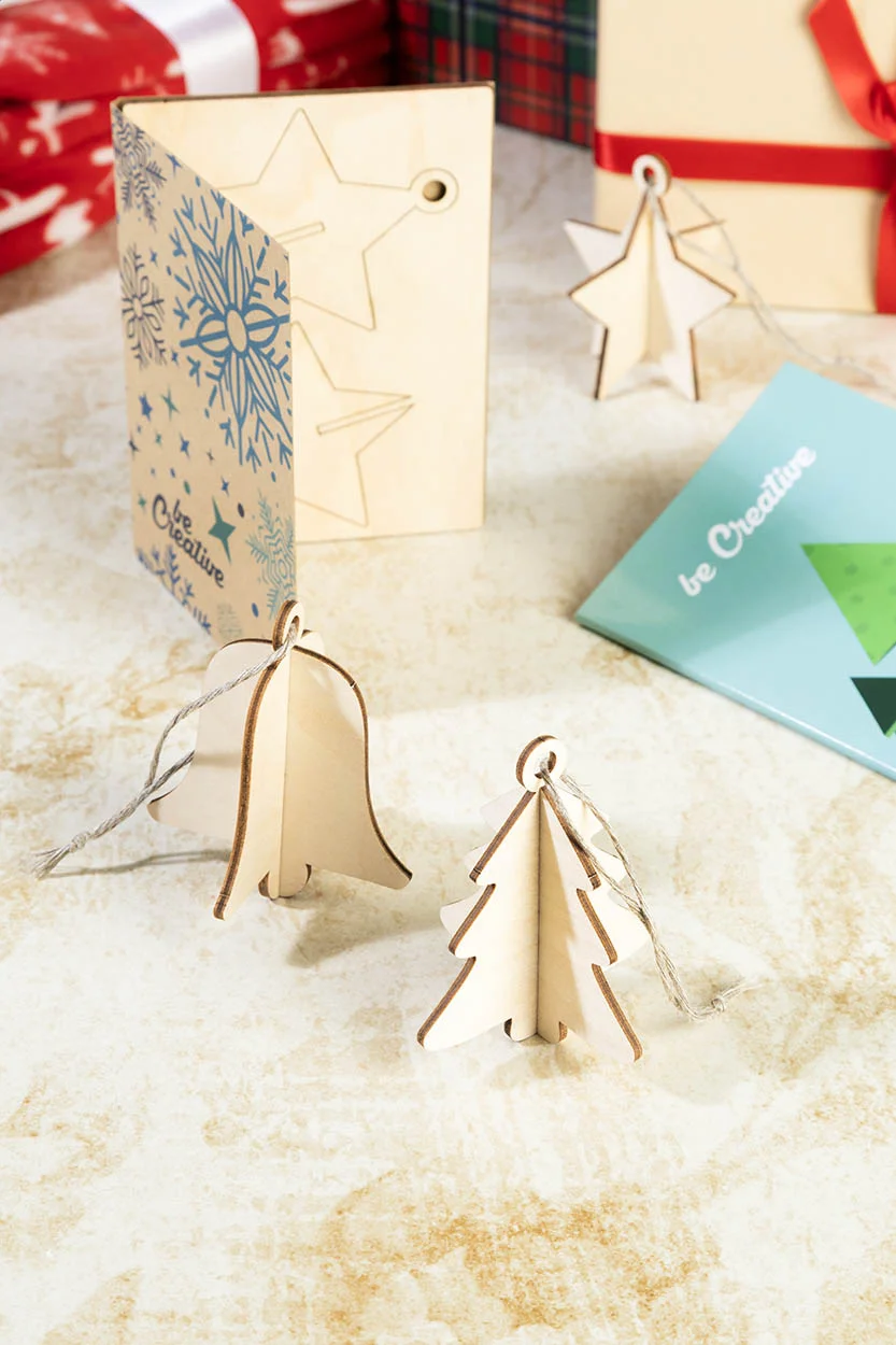 Weihnachtskarte FestiCard Kraft, Stern, natur – Bild 6