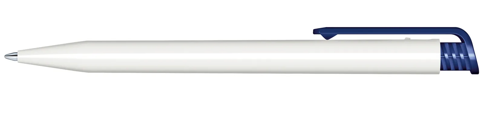 Super Hit Polished Basic Druckkugelschreiber, Weiß - Blau 2757 – Bild 4
