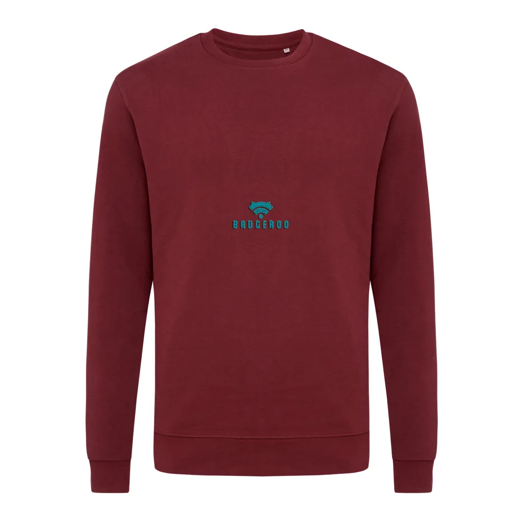 IQONIQ Zion Rundhals-Sweater aus recycelter Baumwolle, burgunderrot – Bild 5