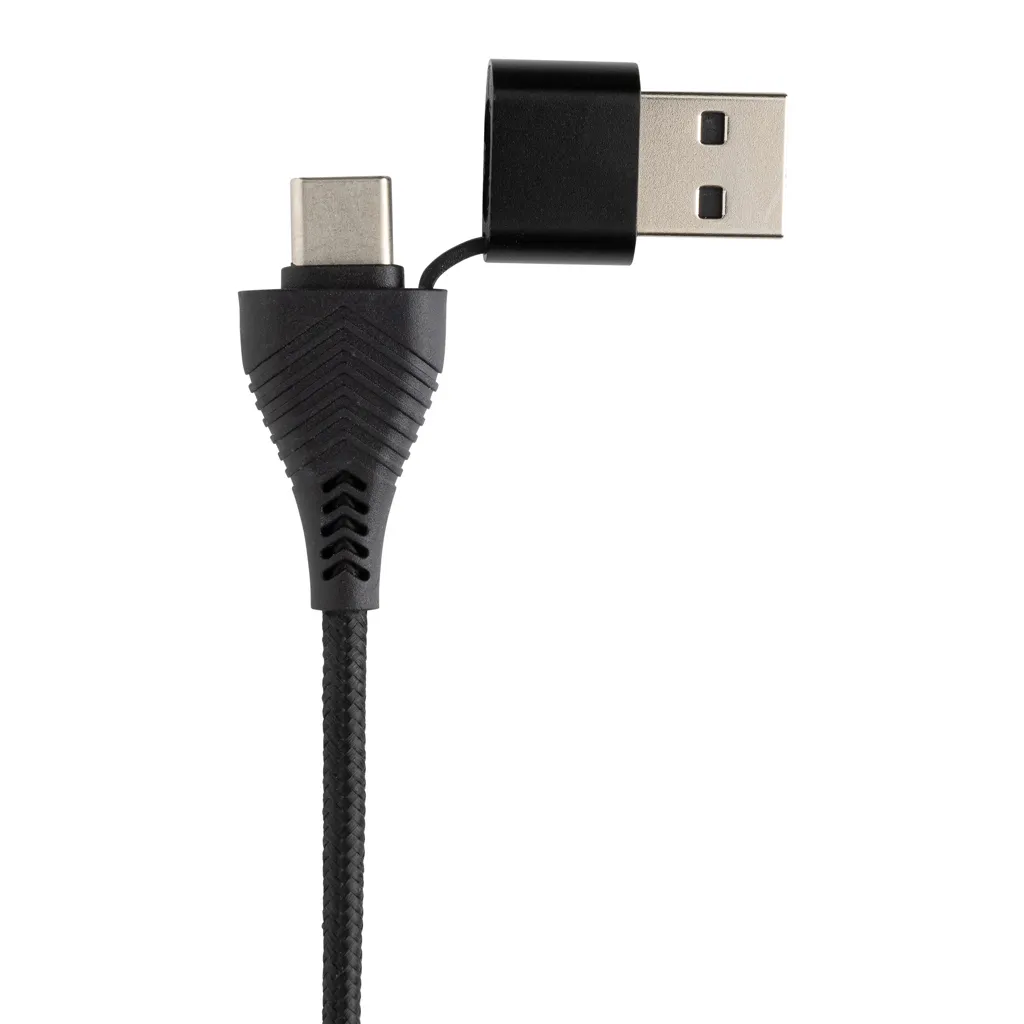 Link Dual Input USB Hub aus RCS rec. Kunststoff und Bambus, schwarz – Bild 3