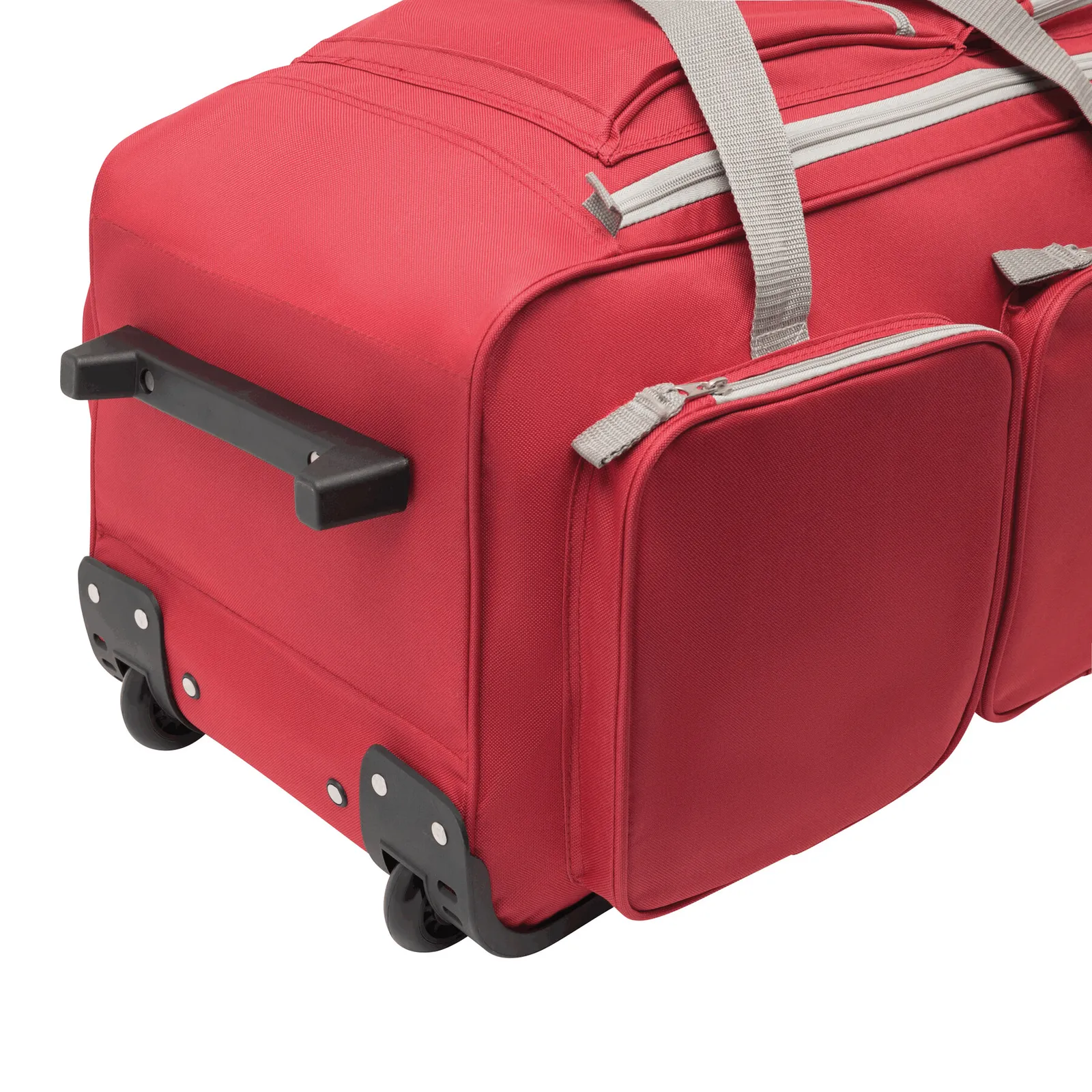 9P - Trolley-Reisetasche, grau, rot – Bild 8