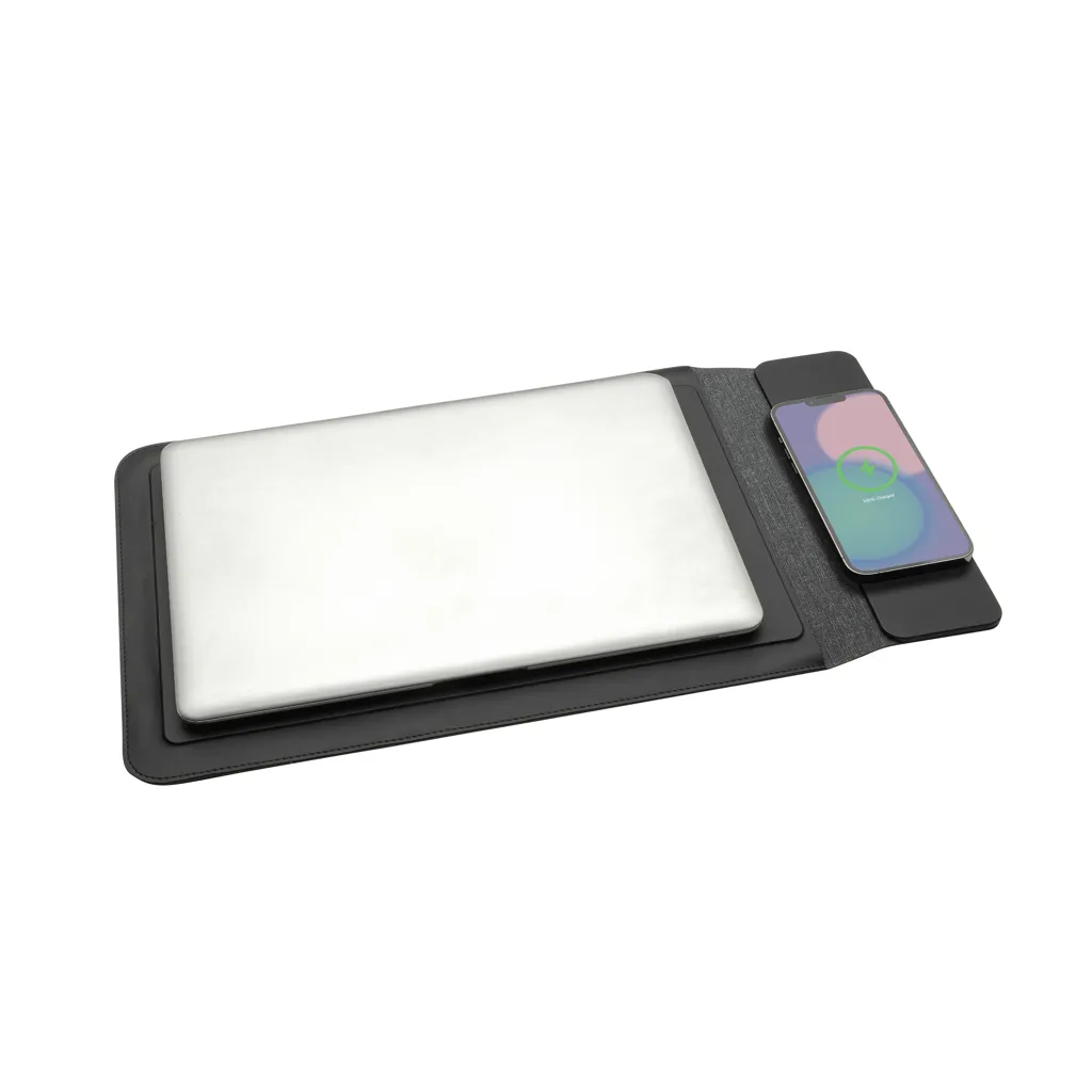 Swiss Peak magnet. 15,6" Laptop-Sleeve mit 15W Ladefunktion, schwarz – Bild 2
