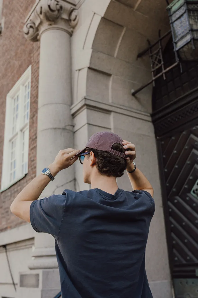 BEAU AWARE™ Washed 6-Panel Kappe aus 270gr/m² Baumwolltwill, maroon – Bild 8