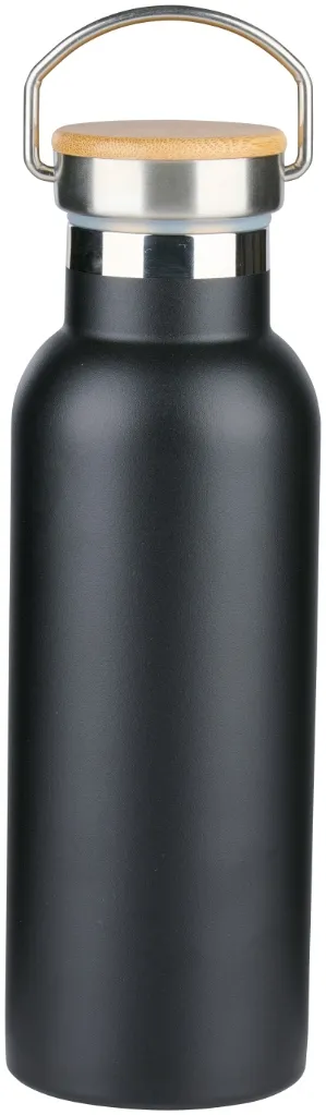 ALPINA Isolierflasche 500ml mit Bambusdeckel, Black/White/Beige/Green – Bild 3