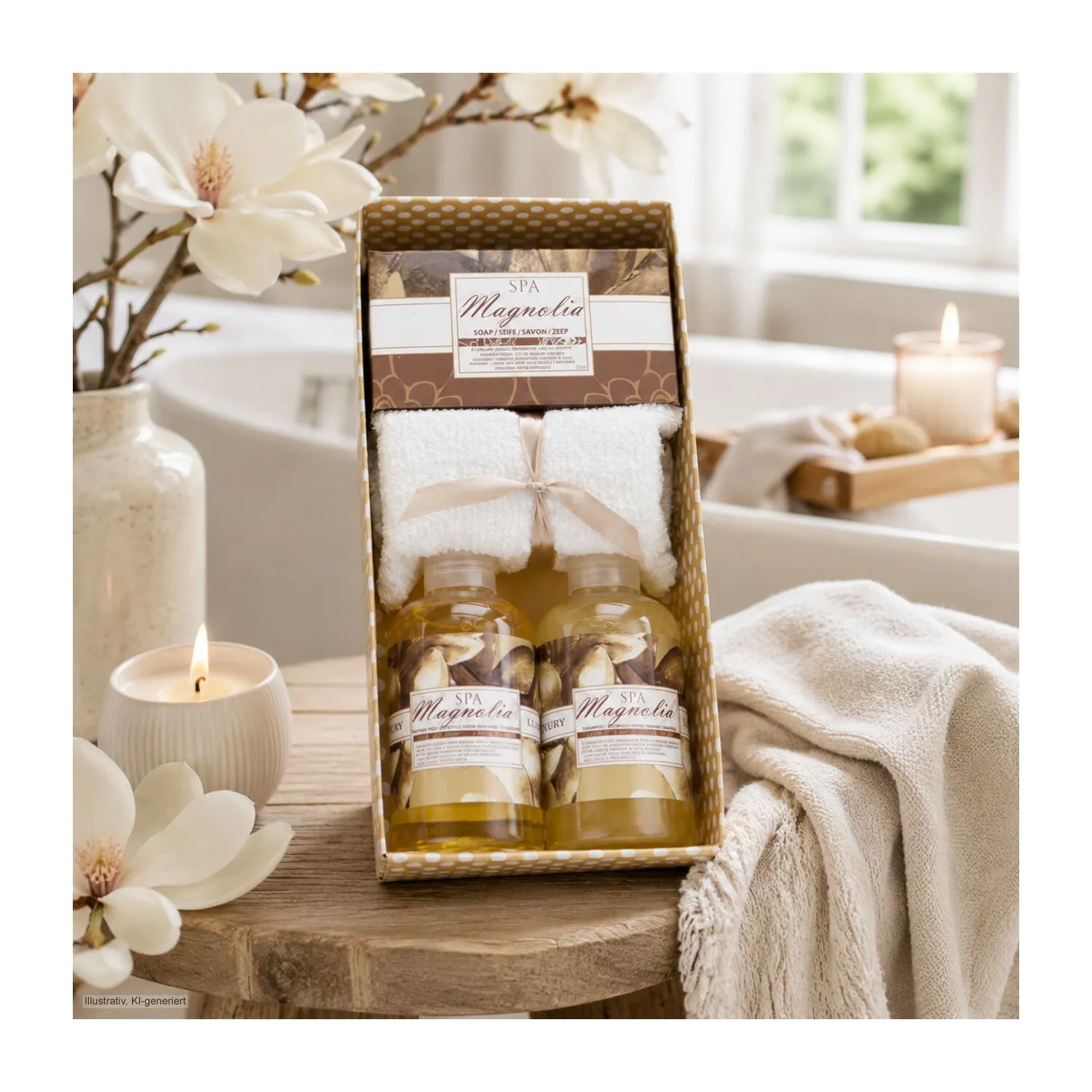 Wellness-Geschenkset: Magnolia Spa, braun – Bild 3