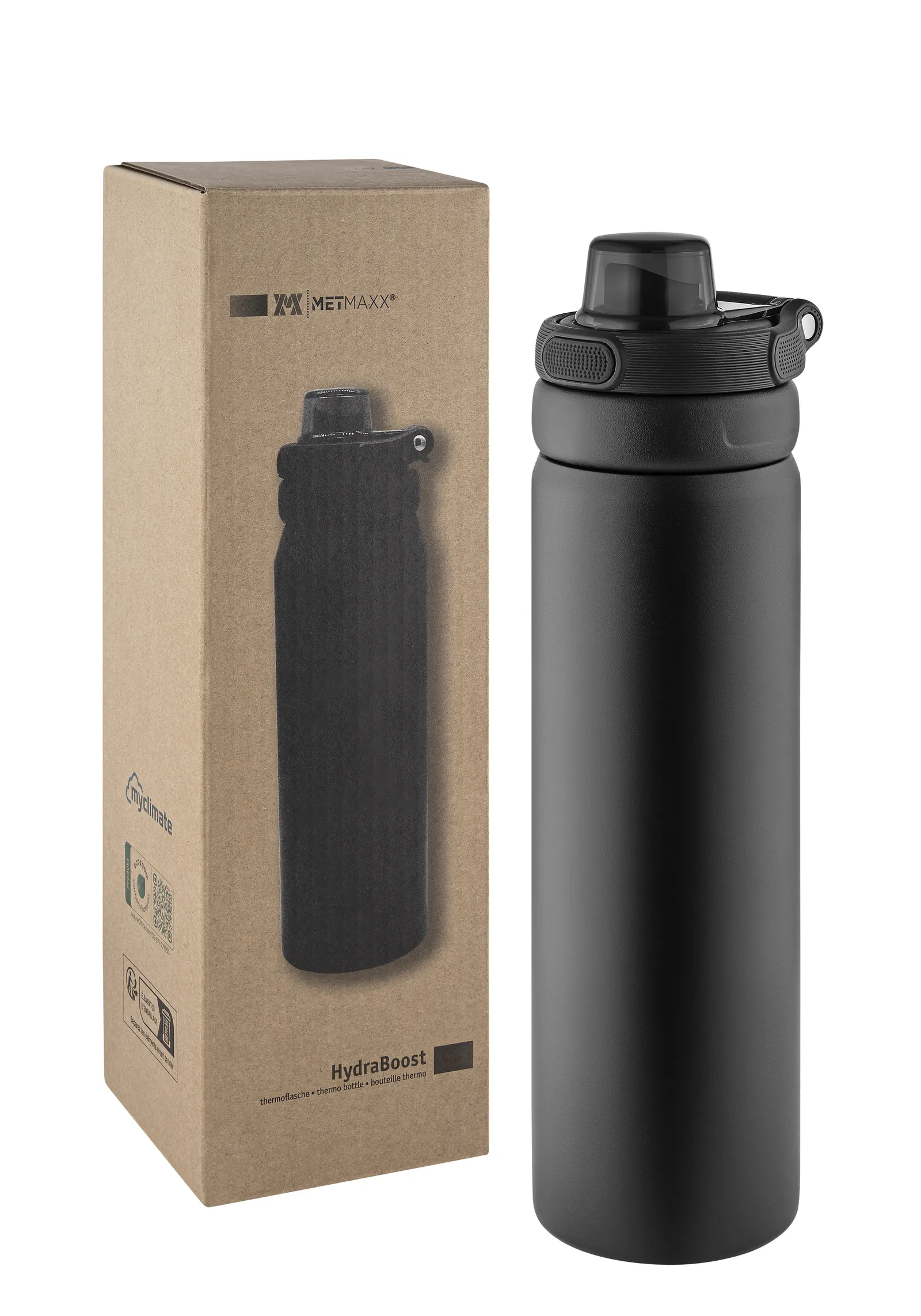 Sport-und Trinkthermoflasche "HydraBoost" schwarz, schwarz – Bild 5
