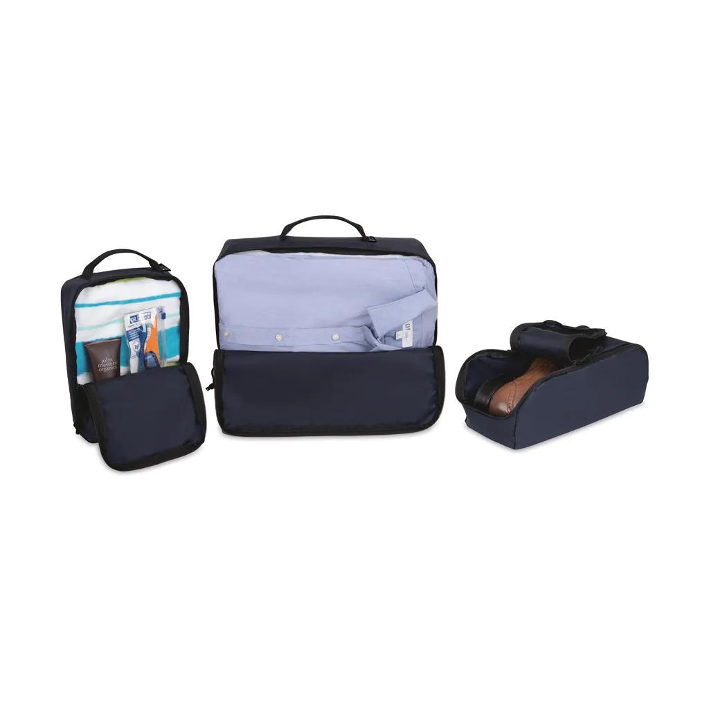 Renew AWARE™ rPET 3-teiliges Packing-Cube-Set, navy blau – Bild 2