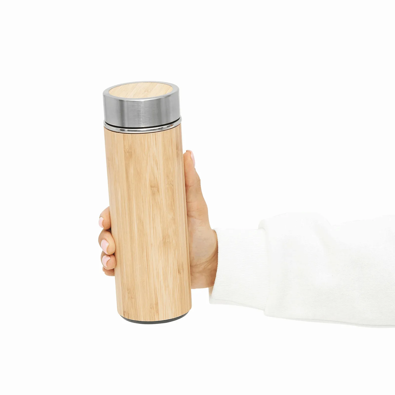 BAMBOO GO - Isolierflasche braun, silber, braun, silber – Bild 9