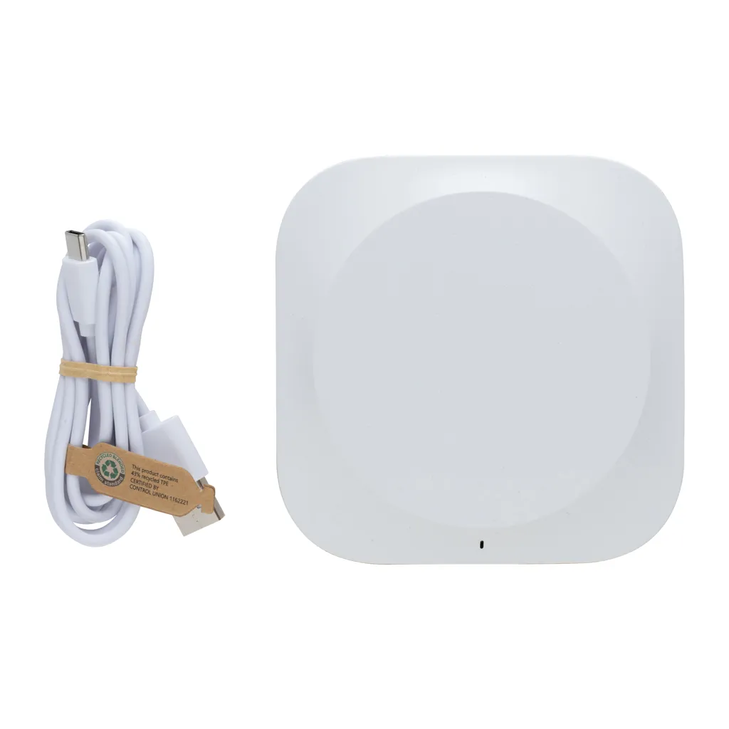 Oregon Wireless-Charger aus RCS recyc. Kunststoff & Kork, braun – Bild 3