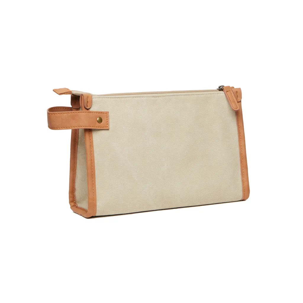 VINGA Bosler Kulturbeutel aus GRS recyceltem Canvas, beige – Bild 2