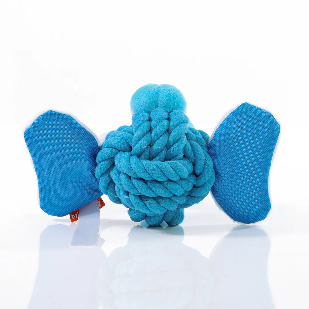 Hundespielzeug Knotentier Elefant, blau – Bild 3