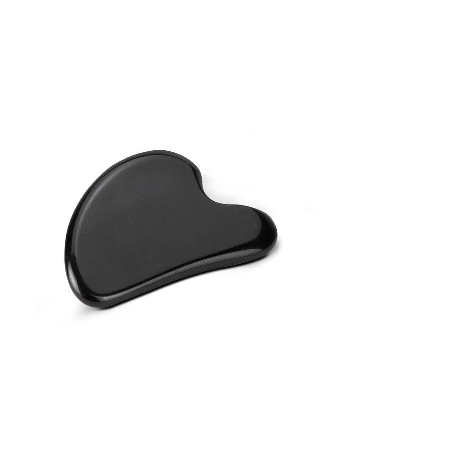 Massagestein Gua Sha Black Obsidian zur Wellness-Gesichtsmassage, schwarz – Bild 4