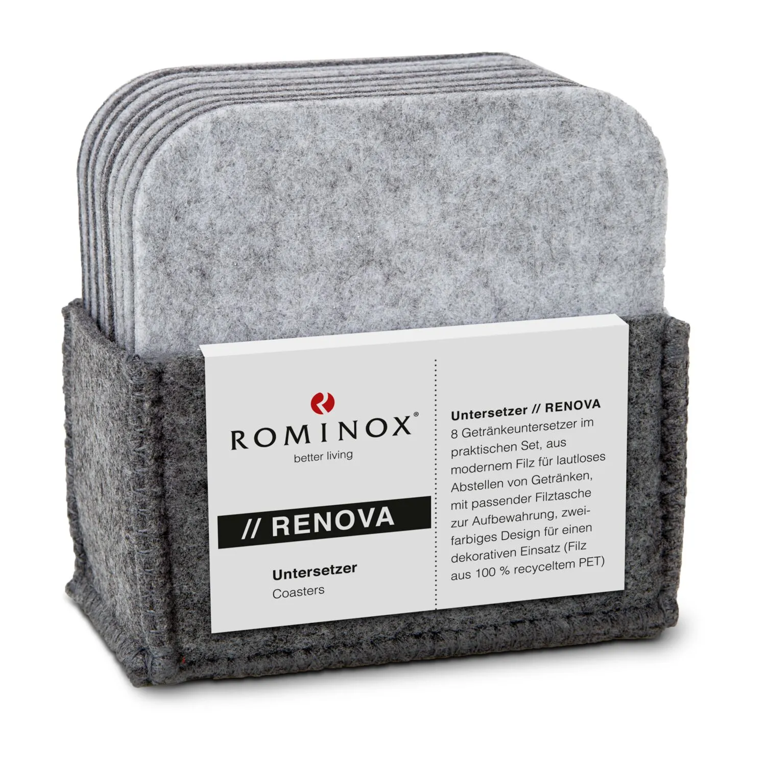 ROMINOX® Untersetzer // Renova (8er Set), grau – Bild 2
