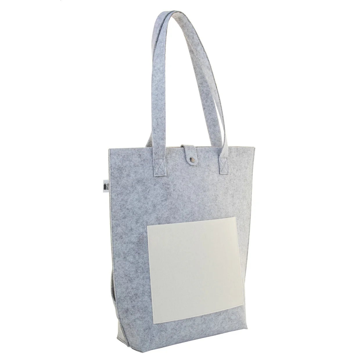 individuelle RPET Schultertasche CreaFelt Toteback, weiß, grau – Bild 6