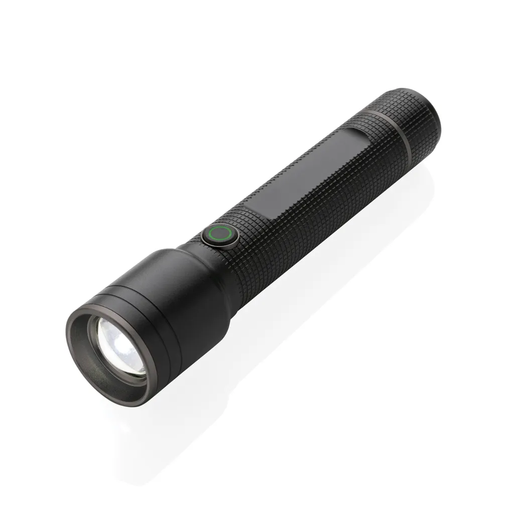 Große Gear X Taschenlampe aus RCS recycelt. Alu mit USB-Akku, schwarz – Bild 3