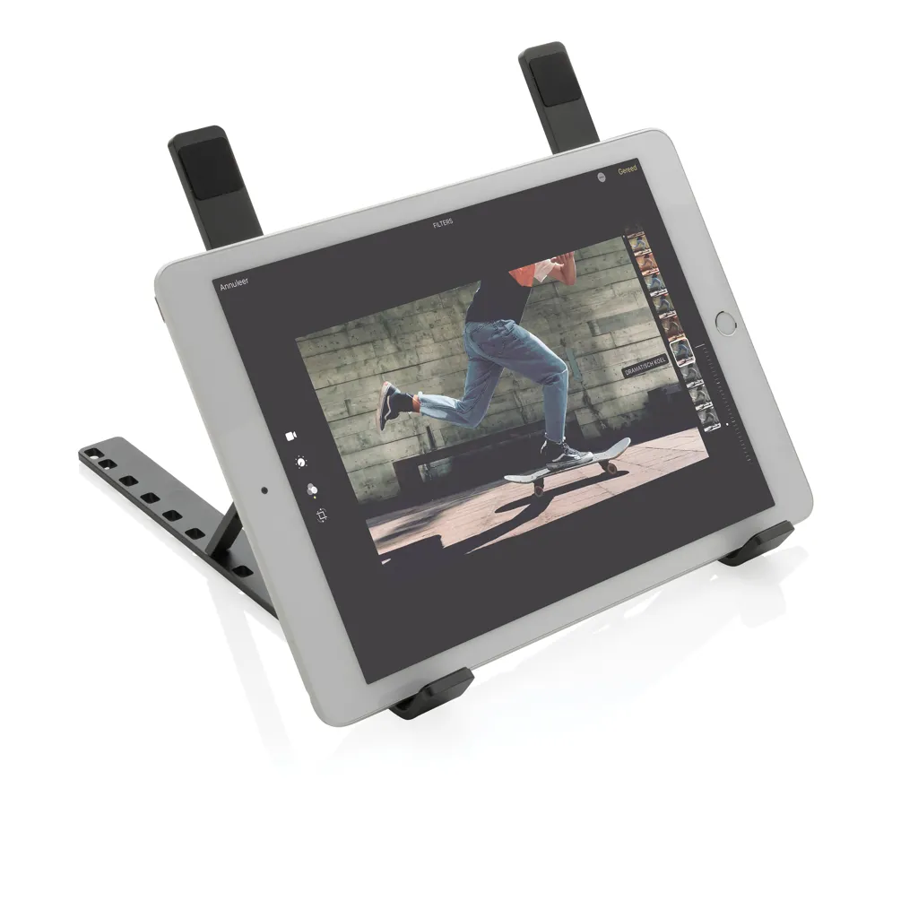 Terra universeller Laptop-/Tablet-Ständer aus RCS Aluminium, grau – Bild 2
