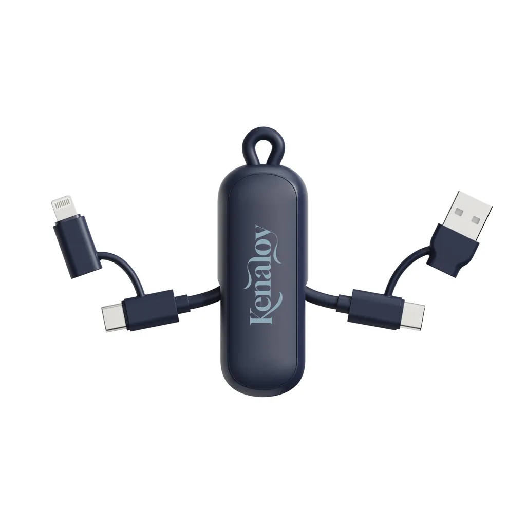 Urban Vitamin Dublin 100W 4-in-1-Kabel am Schlüsselanhänger, blau – Bild 8