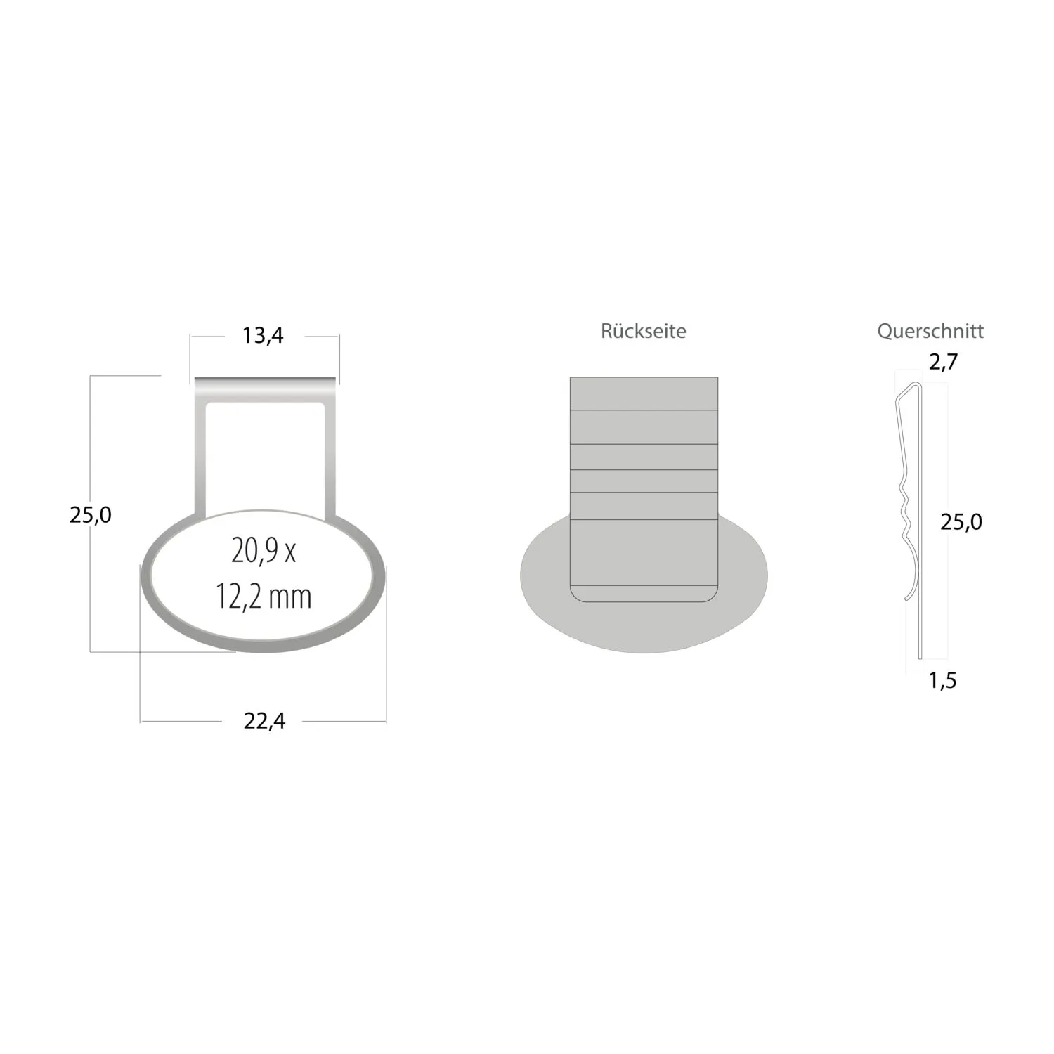 ROMINOX® Mehrweg-Büroklammer Shape Clip, 9 Varianten, idealer Mailingartikel für Dokumente, bis zu 18 Seiten Klemmkraft, silber – Bild 6