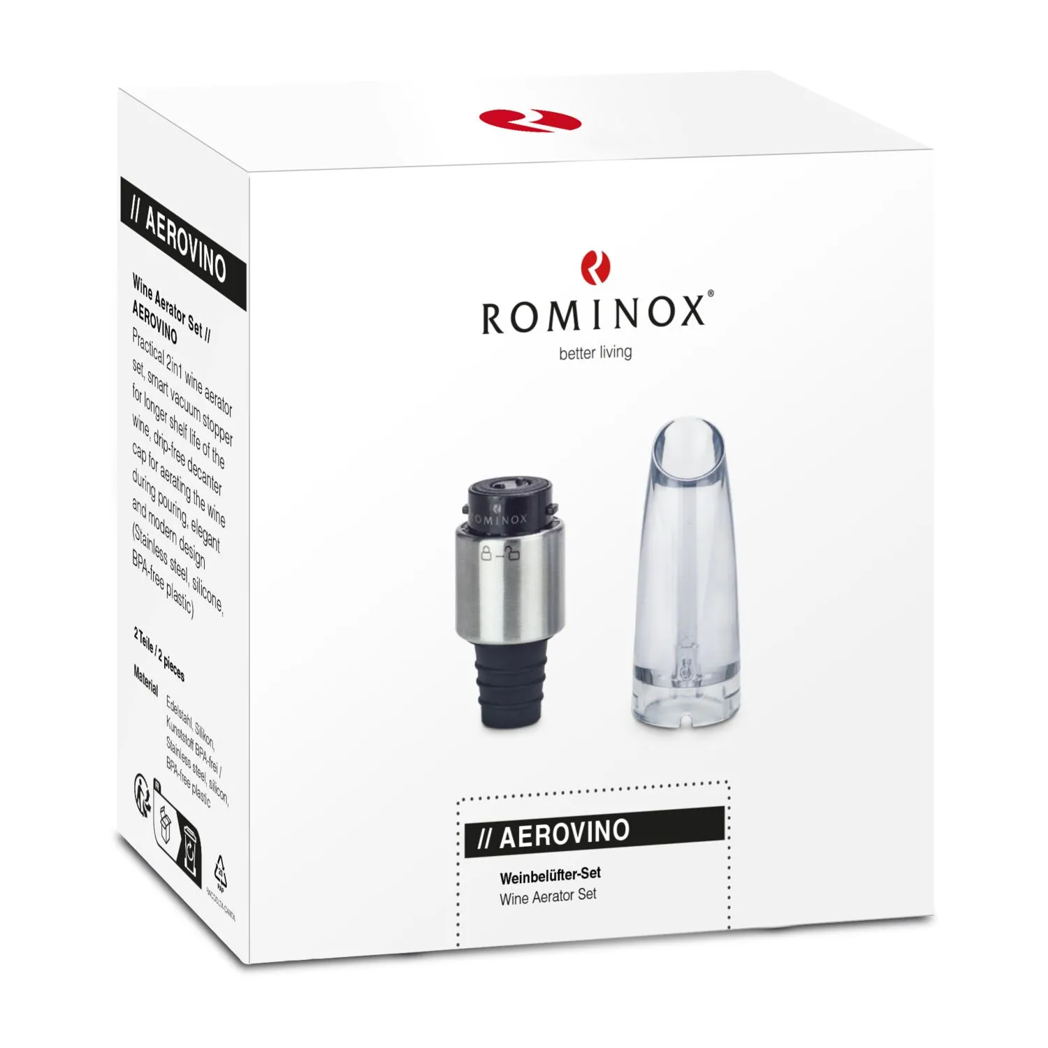 ROMINOX® Weinbelüfter-Set // Aerovino, silber – Bild 5
