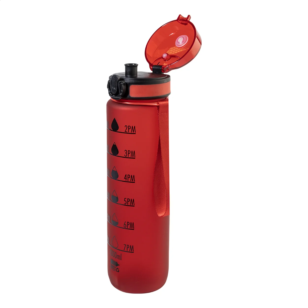 RPET Flasche mit Motivationsanzeige Sipcount, rot – Bild 4