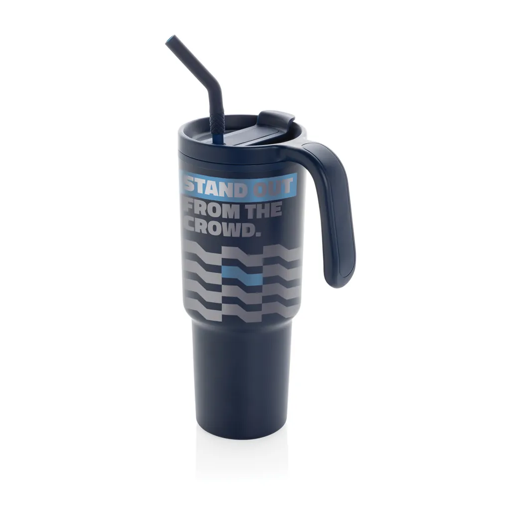 Graphic 360 Becher aus RCS-zertifiziert recyc. Stahl, 900ml, navy blau – Bild 5