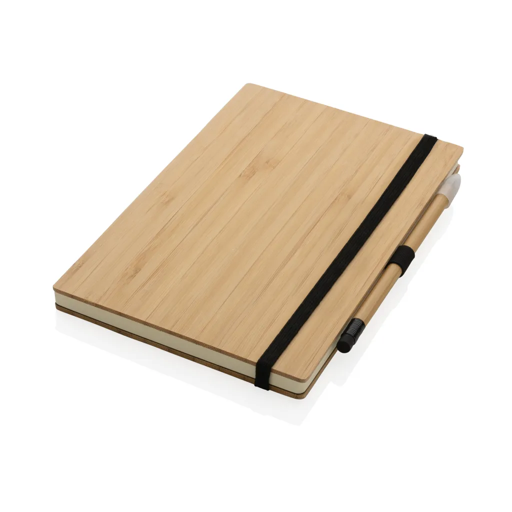 Bambus-Notizbuch und Infinity-Bleistift im Set, braun – Bild 2
