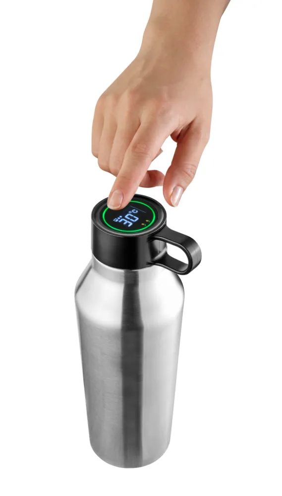 Smarte Thermoflasche HYDRATION COACH silberfarben, silberfarben – Bild 2