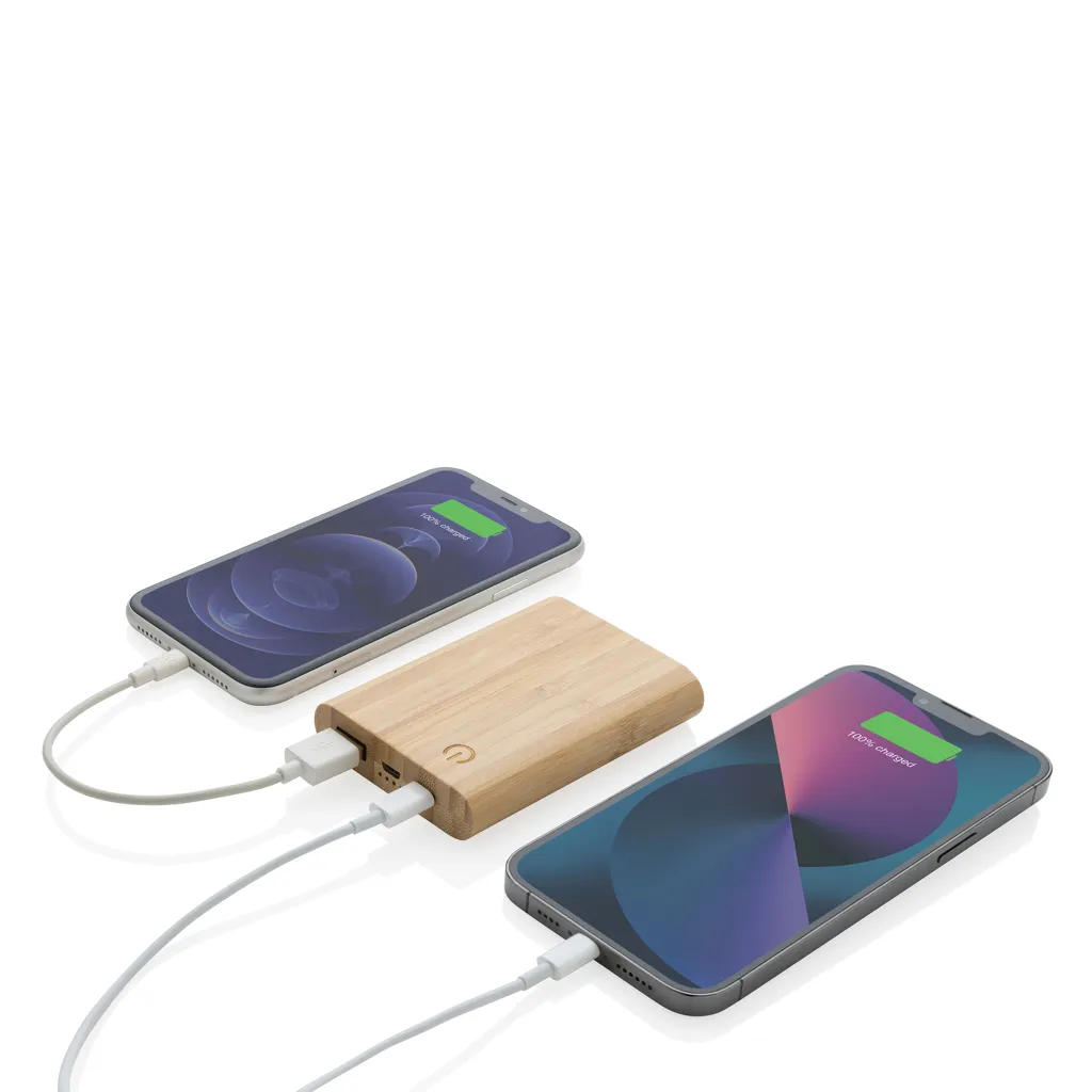 5.000mAh Bambus-Powerbank, braun – Bild 3