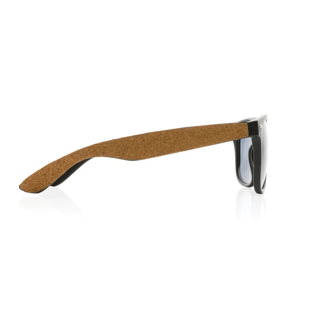 Sonnenbrille aus GRS recyceltem PC-Kunststoff mit Kork, schwarz – Bild 3