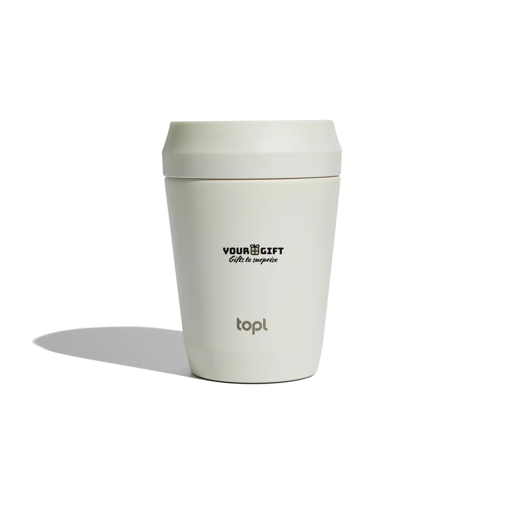 Topl-Trinkbecher aus rec. Stahl mit 360-Grad-Deckel 236ml, weiß – Bild 4