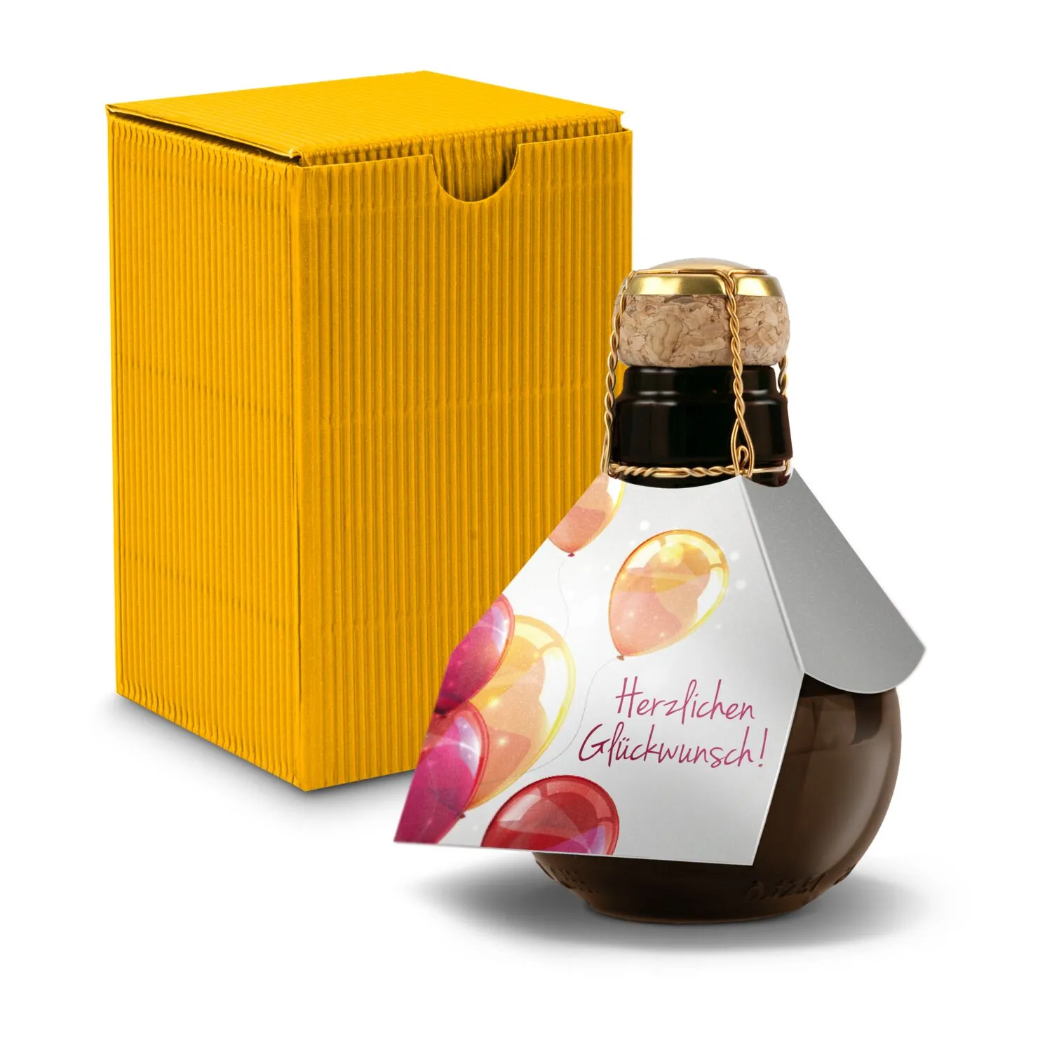 Kleinste Sektflasche der Welt! Herzlichen Glückwunsch - Inklusive Geschenkkarton, 125 ml