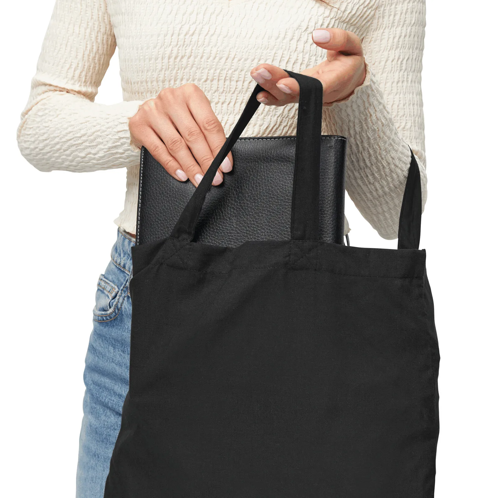 PURE - Baumwolltasche, schwarz – Bild 6