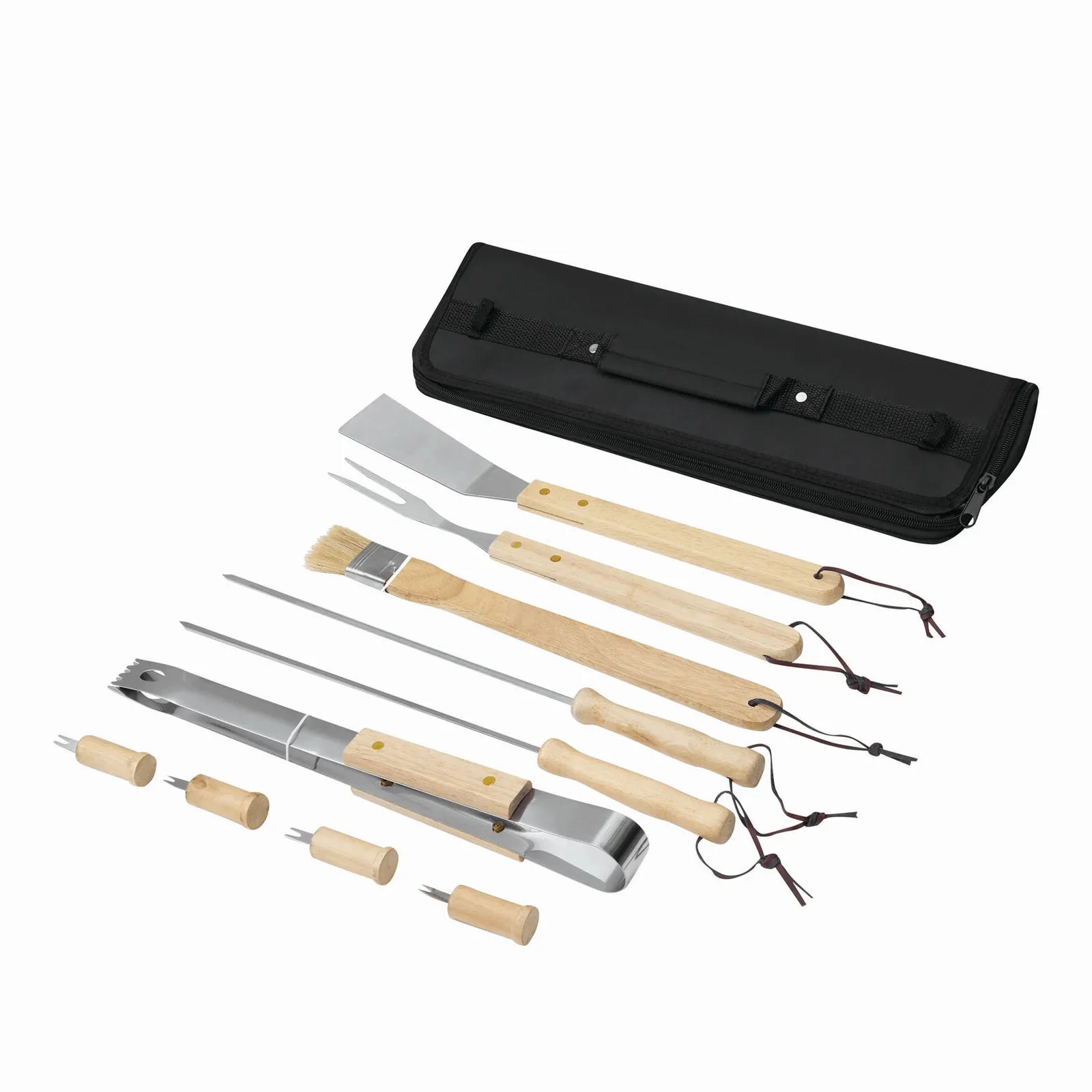 FRIED - Hochwertiges Grillbesteck holz, schwarz