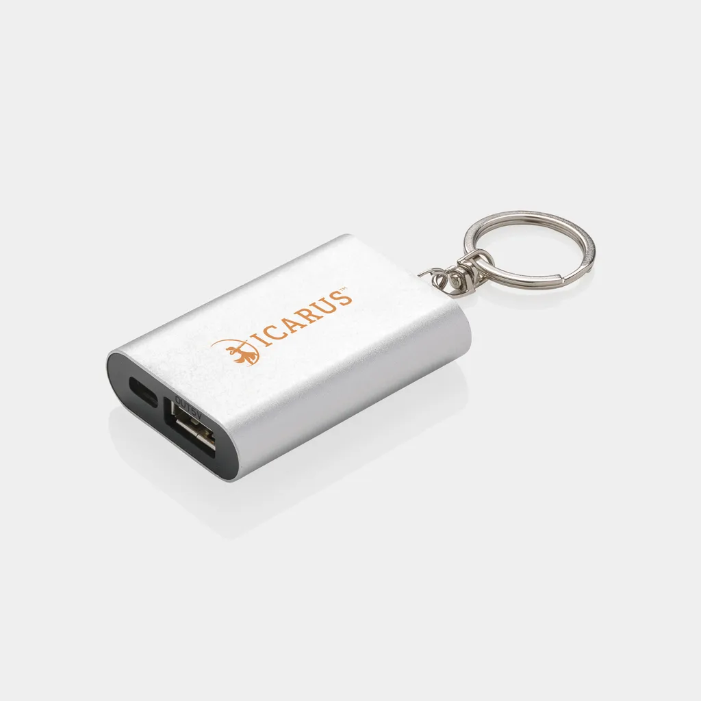 1.000 mAh Schlüsselanhänger Powerbank, silber – Bild 4