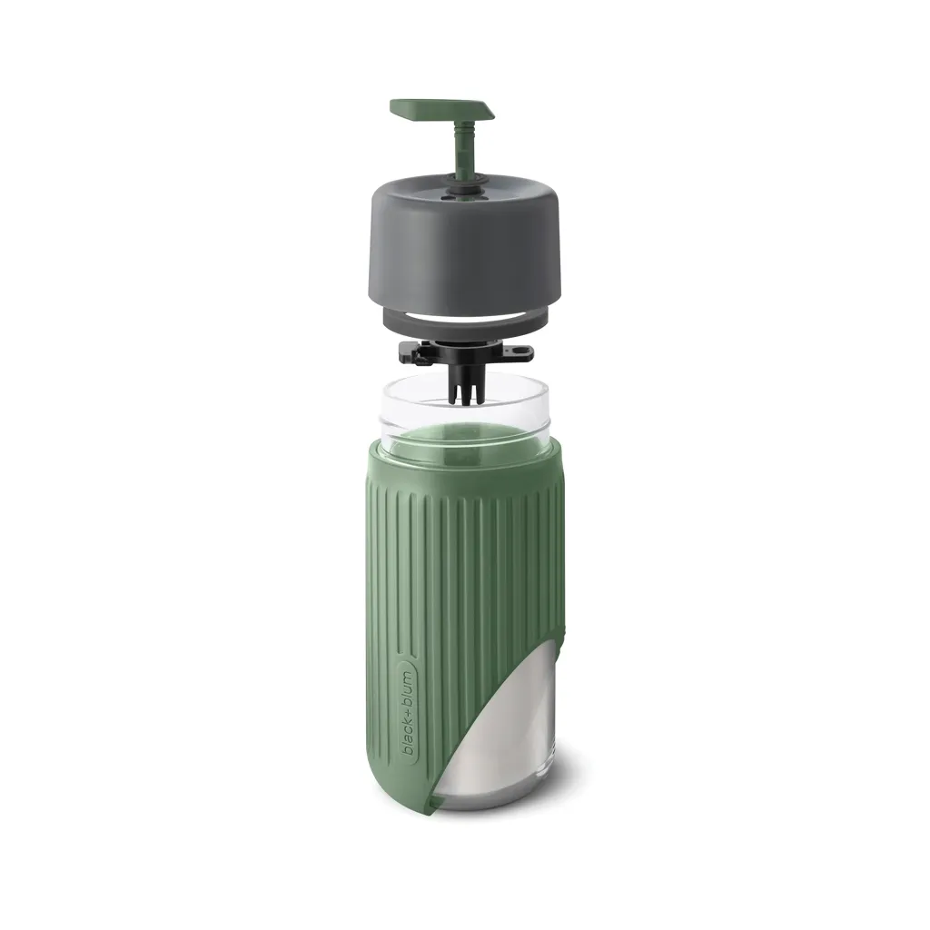 Black+Blum Glas-Reisebecher 340ml, Olivgrün – Bild 3