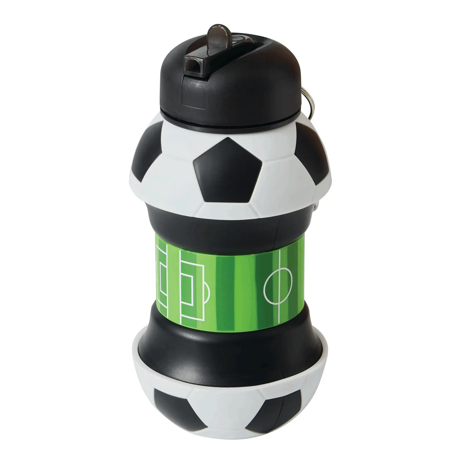 SOCCERMATE - Faltbare Trinkflasche schwarz, weiß, schwarz, weiß – Bild 2