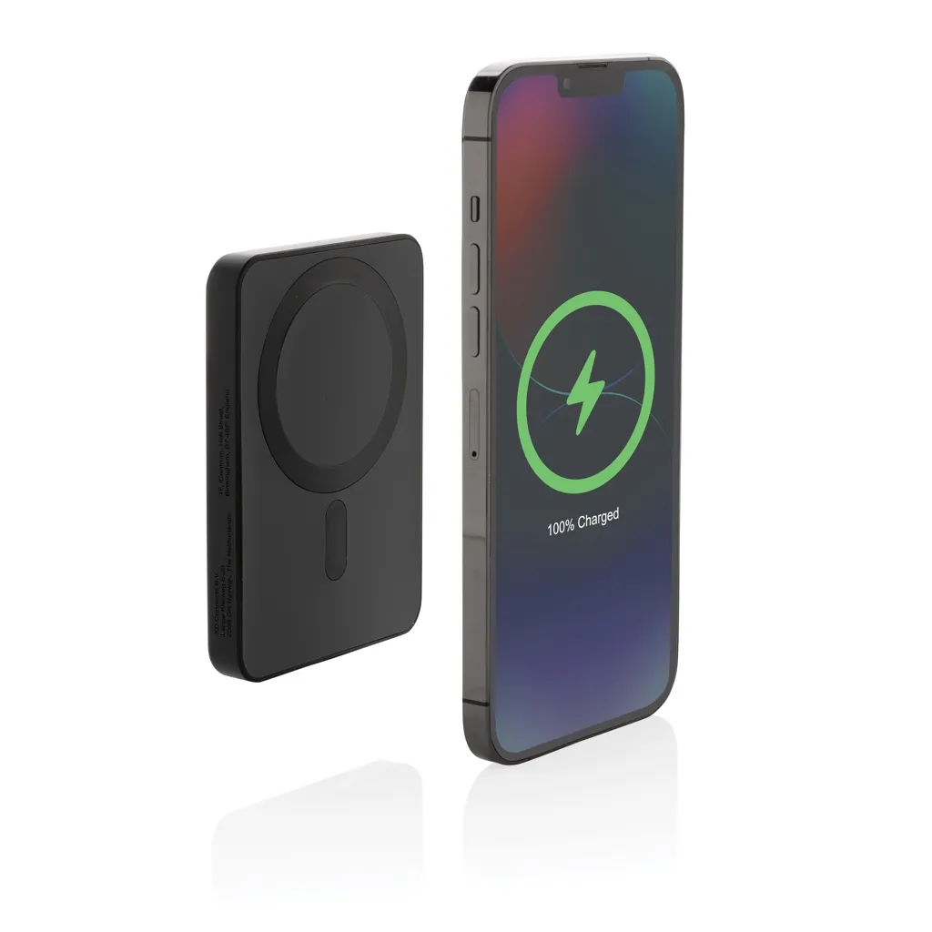 Magnetix 5.000mAh magnetische Powerbank aus RCS recycel. ABS, schwarz – Bild 2